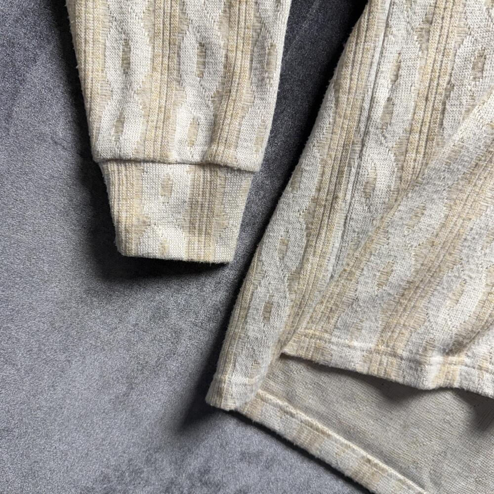 MOD ON TREND Sweater Womens Sz S Beige Collared Knit Geometric Pullover - Picture 3 of 10